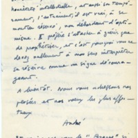 Lettre d'André Rolland de Renéville à Jean Paulhan, 1953-01-05