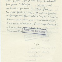 Lettre de Marcel Arland à Jean Paulhan, 1951-08-23