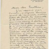 Lettre de Julien Vocance à Jean Paulhan (21 mars 1931)