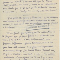 Lettre de Marcel Arland à Jean Paulhan, 1927