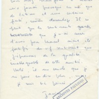 Lettre de Marcel Arland à Jean Paulhan, 1956
