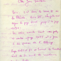 Lettre de Marcel Bisiaux à Jean Paulhan, 1952