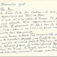 Lettre de Barbara Church à Jean Paulhan (7 décembre 1958)