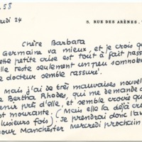 Lettre de Jean Paulhan à Barbara Church (24 juillet 1958)