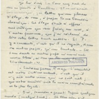Lettre de Marcel Arland à Jean Paulhan, 1954