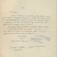 Lettre de Marcel Arland à Jean Paulhan, 1936