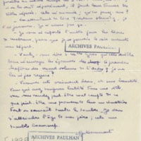 Lettre de Marcel Arland à Jean Paulhan, 1928