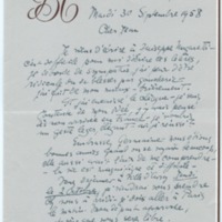 Lettre de Barbara Church à Jean Paulhan (30 septembre 1958)