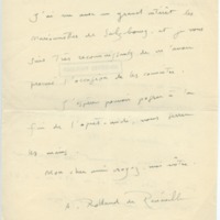 Lettre d'André Rolland de Renéville à Jean Paulhan, 1932