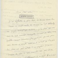 Lettre d'André Rolland de Renéville à Jean Paulhan, 1932-11-24