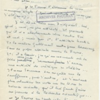 Lettre de Marcel Arland à Jean Paulhan, 1955