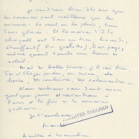 Lettre de Marcel Arland à Jean Paulhan, 1958
