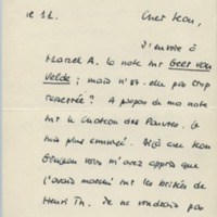 Lettre de Georges Lambrichs à Jean Paulhan, 1952