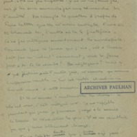 Lettre de Marcel Arland à Jean Paulhan, 1929