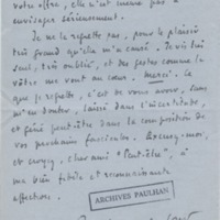 Lettre de Roger Martin du Gard à Jean Paulhan, 1935-10-25