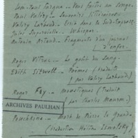 Lettre de Léon-Paul Fargue à Jean Paulhan (16 avril 1926)