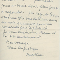 Lettre de Bertha Rhodes à Jean Paulhan, 1951
