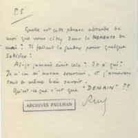 Lettre de Roger Martin du Gard à Jean Paulhan, 1932-05-29