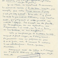 Lettre de Marcel Arland à Jean Paulhan, 1954