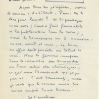 Lettre de Marcel Arland à Jean Paulhan, 1956