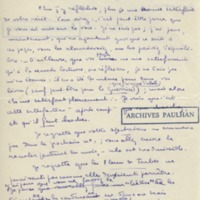 Lettre de Marcel Arland à Jean Paulhan, 1928