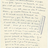 Lettre de Marcel Arland à Jean Paulhan, 1956