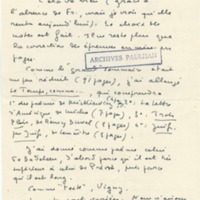 Lettre de Marcel Arland à Jean Paulhan, 1955