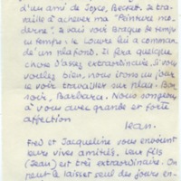 Lettre de Jean Paulhan à Barbara Church (6 février 1953)