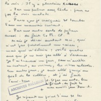 Lettre de Marcel Arland à Jean Paulhan, 1958