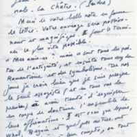 Lettre d'André Rolland de Renéville à Jean Paulhan, 1951-04-10