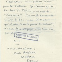 Lettre de Marcel Arland à Jean Paulhan, 1951-08-23