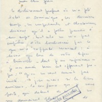 Lettre de Marcel Arland à Jean Paulhan, 1956