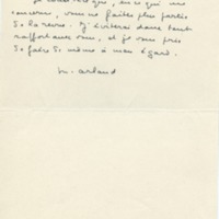 Lettre de Marcel Arland à Jean Paulhan, 1957