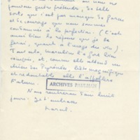 Lettre de Marcel Arland à Jean Paulhan, 1957