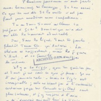 Lettre de Marcel Arland à Jean Paulhan, 1958