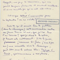 Lettre de Marcel Arland à Jean Paulhan, 1929