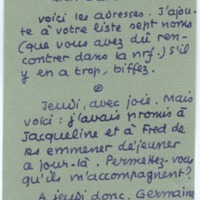 Lettre de Jean Paulhan à Barbara Church (1954)