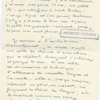 Lettre de Marcel Arland à Jean Paulhan, 1955
