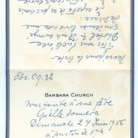 Lettre de Barbara Church à Jean Paulhan (20 juin 1956)