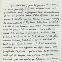 Lettre de Roger Martin du Gard à Jean Paulhan, 1957-03-15