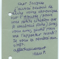 Lettre de Jean Paulhan à Jacques Lemarchand, 1953-11-13<br />
