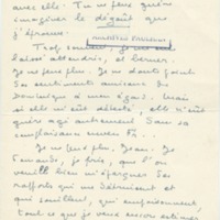 Lettre de Marcel Arland à Jean Paulhan, 1957