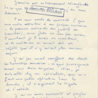 Lettre de Marcel Arland à Jean Paulhan, 1958