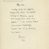 Lettre de Julien Benda à Jean Paulhan, 1936