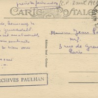 Lettre de Marcel Arland à Jean Paulhan, 1928-04-03