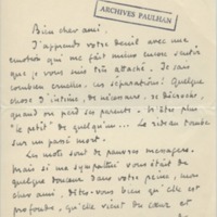 Lettre de Roger Martin du Gard à Jean Paulhan, 1931-03-19