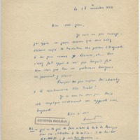 Lettre d'Armand Robin à Jean Paulhan (18 novembre 1952)