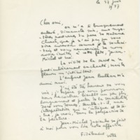 Lettre de Blaise Allan à Jean Paulhan, 1957-06-27