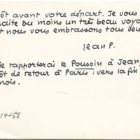 Lettre de Jean Paulhan à Barbara Church (7 octobre 1958)