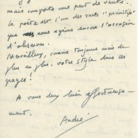 Lettre d'André Rolland de Renéville à Jean Paulhan, 1951-03-29